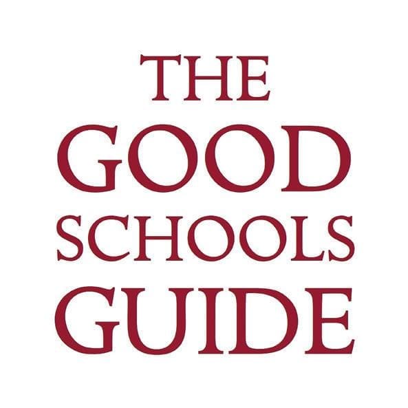 Red text on a white background reads, THE GOOD SCHOOLS GUIDE, with each word centred and stacked vertically—perfect for those seeking a top boarding school for boys.